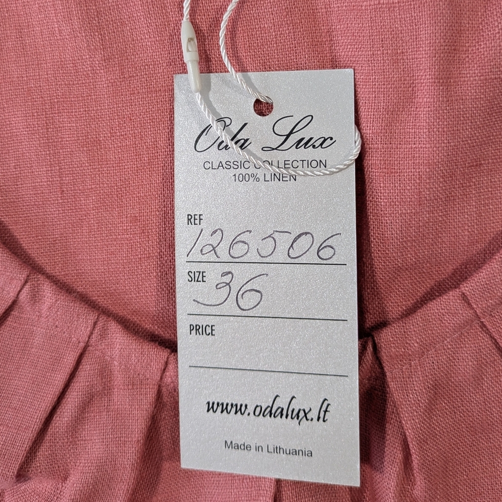 NWT Oda Lux 100% Linen Sleeveless Belted Jumpsuit Dusty Rose 36 - Picture 13 of 15